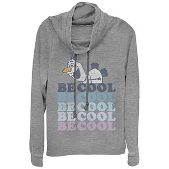 Disney's Frozen Olaf Be Cool Juniors' Cowlneck Graphic Lightweight Long Sleeve