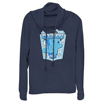Juniors' Pokemon Squirtle Badge Cowlneck Graphic Lightweight Long Sleeve