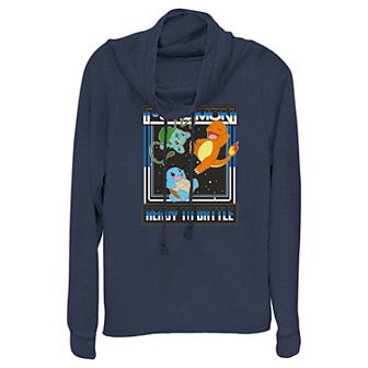 Juniors' Pokemon Starter Pack Ready To Battle Cowlneck Graphic Lightweight Long Sleeve