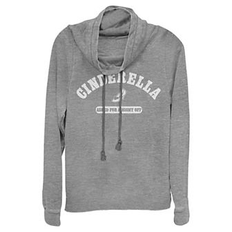 Disney's Cinderella Asked For A Night Off Juniors' Cowlneck Graphic Lightweight Long Sleeve