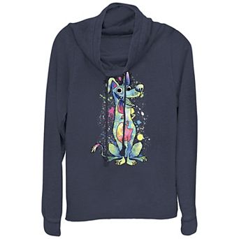 Disney / Pixar's Coco Color Brush Dante Juniors' Cowlneck Graphic Lightweight Long Sleeve