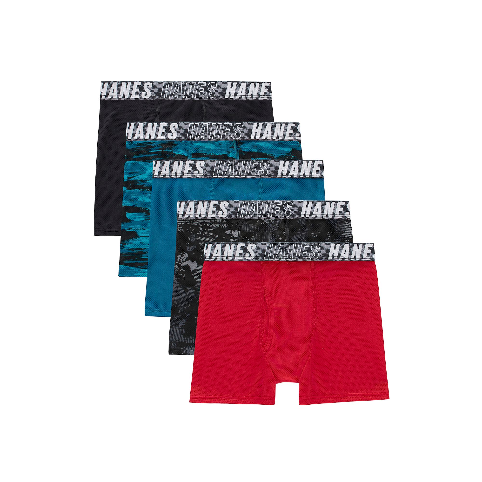 Hanes Moves Ultimate 5-Pack Boys X-Temp Breathable Stretch Mesh Boxer Brie