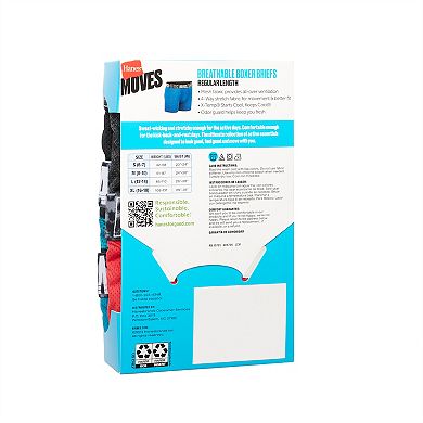 Boys 4-20 Hanes® 5 Pack Moves Ultimate Performance Stretch Moisture Wicking Boxer Briefs Underwear