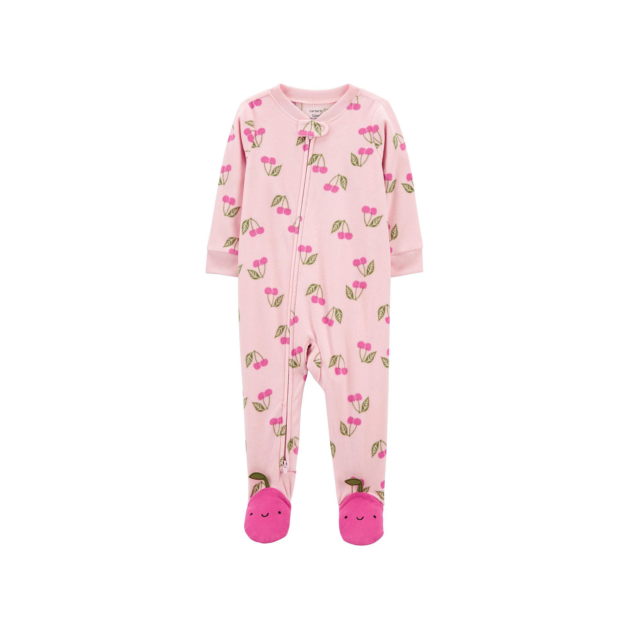 Baby & Toddler Girl Carters Cherry Fleece Footed Pajamas, Toddler Girls, 