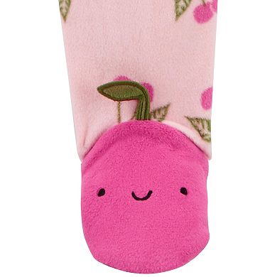 Baby & Toddler Girl Carter's Cherry Fleece Footed Pajamas