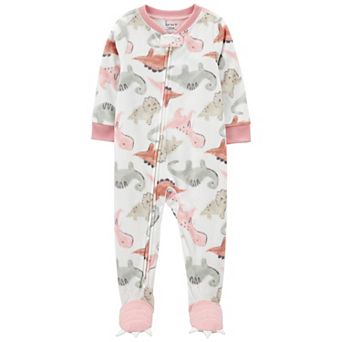 Baby & Toddler Girl Carter's 1 pc Dinosaur Fleece Footed Pajamas