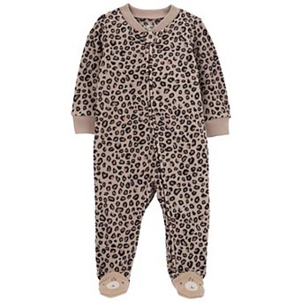 Baby Girl Carter's Leopard Zip-Up Fleece Sleep & Play