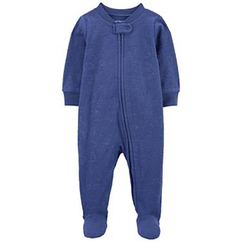 Baby Boy Carter's Camping Print Fleece Zip-Up Footie Sleep & Play
