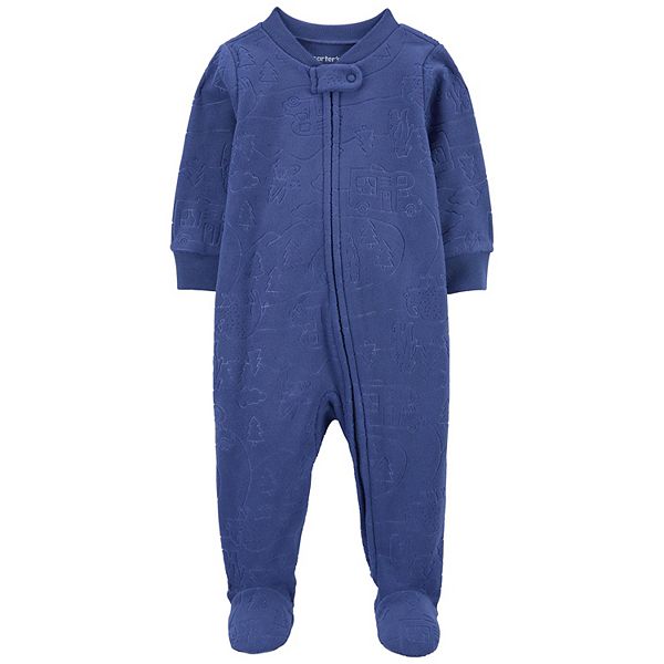Baby Boy Carter's Camping Print Fleece Zip-Up Footie Sleep & Play - Camp (3 MONTHS)