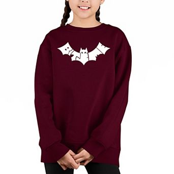 Bat - Bite Me - Girl's Word Art Crewneck Sweatshirt