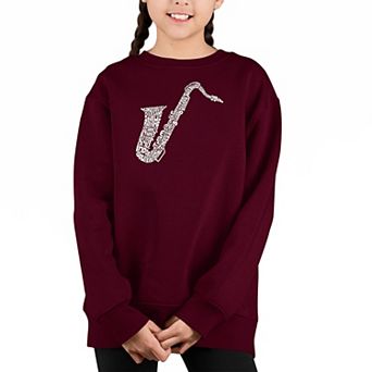 Sax - Girl's Word Art Crewneck Sweatshirt