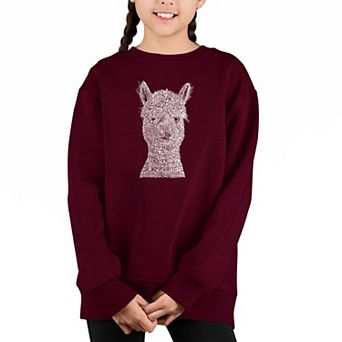 Alpaca - Girl's Word Art Crewneck Sweatshirt