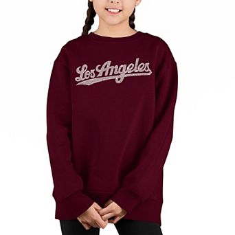 Los Angeles Neighborhoods - Girl's Word Art Crewneck Sweatshirt