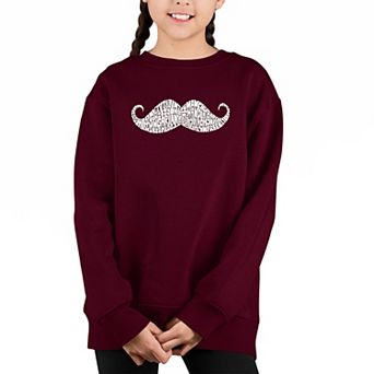 Ways To Style A Moustache - Girl's Word Art Crewneck Sweatshirt