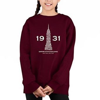 Empire State Building - Girl's Word Art Crewneck Sweatshirt