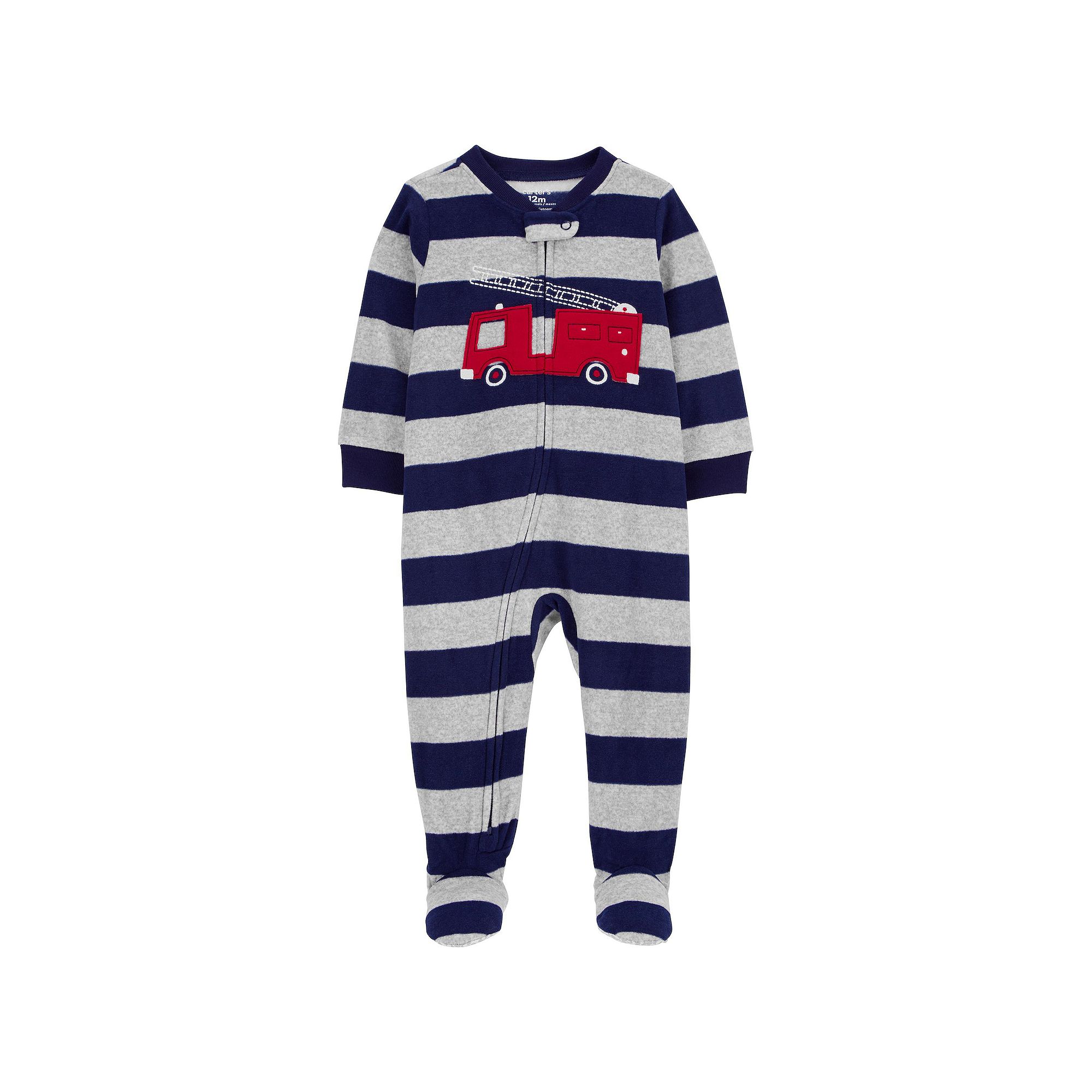 Toddler Boy Carters 1-Piece Firetruck Fleece Footie Pajamas, Toddler Boys