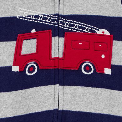 Toddler Boy Carter's 1-Piece Firetruck Fleece Footie Pajamas