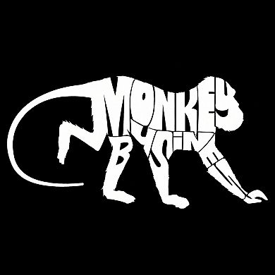 Monkey Business - Girl's Word Art Crewneck Sweatshirt