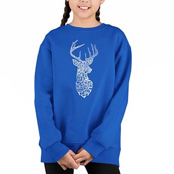 Types Of Deer - Girl's Word Art Crewneck Sweatshirt