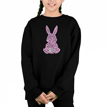 Easter Bunny - Girl's Word Art Crewneck Sweatshirt