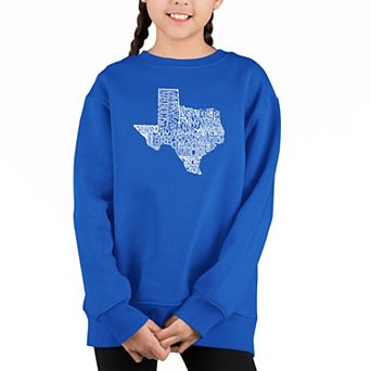 The Great State Of Texas - Girl's Word Art Crewneck Sweatshirt