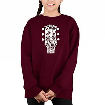Guitar Head Music Genres - Girl's Word Art Crewneck Sweatshirt