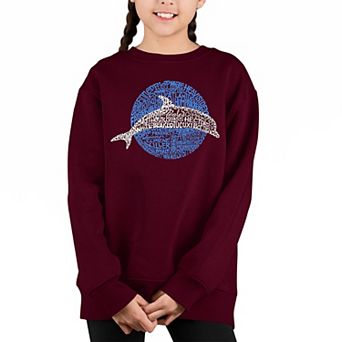 Species Of Dolphin - Girl's Word Art Crewneck Sweatshirt