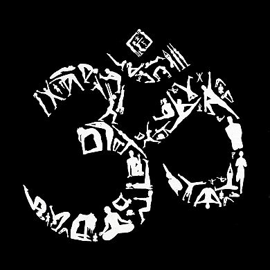 The Om Symbol Out Of Yoga Poses - Girl's Word Art Crewneck Sweatshirt