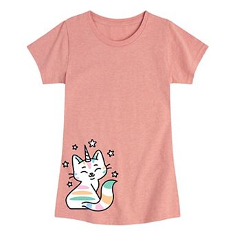 Girls Unicorn Cat Graphic Tee