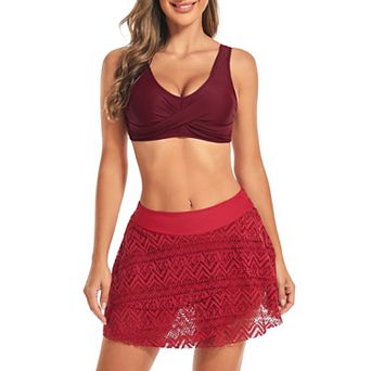 Women's V Neck Twist Front Bikini Top Push Up Padded Swim Top