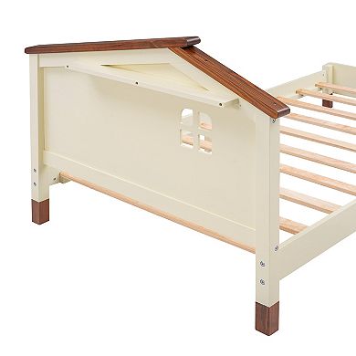 Merax Wood Platform Bed With House-shaped Headboard