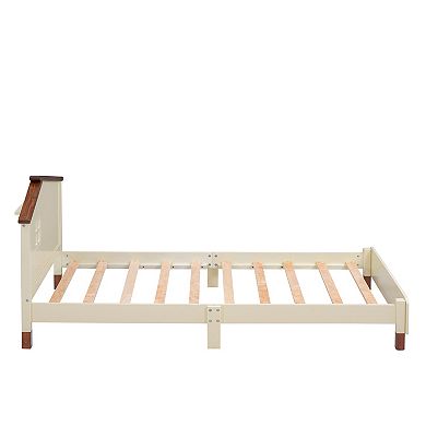 Merax Wood Platform Bed With House-shaped Headboard