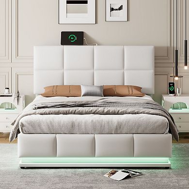 Merax Full Size Tufted Upholstered Platform Bed With Hydraulic Storage System