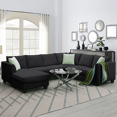 F.c Design Sectional Sofa Couches Living Room Sets 7 Seats Modular Sectional Sofa With Ottoman