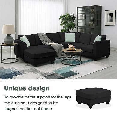 F.c Design Sectional Sofa Couches Living Room Sets 7 Seats Modular Sectional Sofa With Ottoman