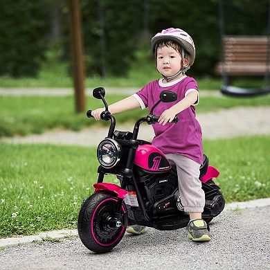 Aosom 6v Kids Motorcycle W/ Training Wheels, Single-button Start