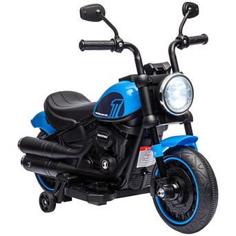 Aosom 6v Kids Motorcycle W/ Training Wheels, Single-button Start