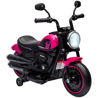 Aosom 6v Kids Motorcycle W/ Training Wheels, Single-button Start