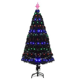 5' Pre-lit Fiber Optic Artificial Christmas Holiday Tree W/180 Led Lights, Pink