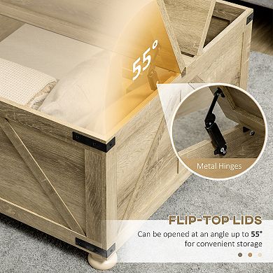 Homcom Coffee Table With Flip Top Hidden Storage, Square Center Table Oak