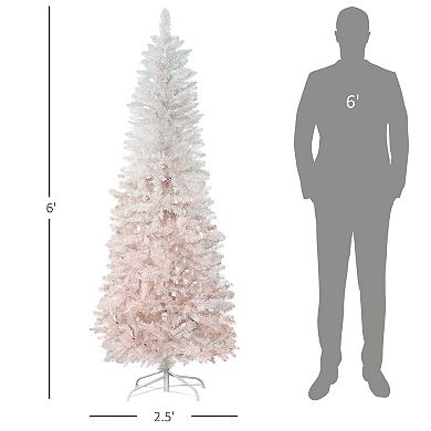 Artificial Christmas Tree 6' Indoor Realistic Holiday Decoration, 406 Tips, Pink