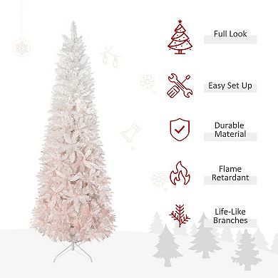 Artificial Christmas Tree 6' Indoor Realistic Holiday Decoration, 406 Tips, Pink