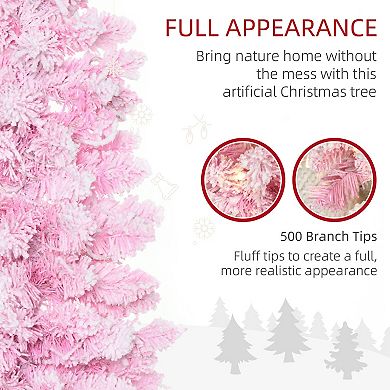 HOMCOM 6ft Pencil Artificial Christmas Tree with LED Lights