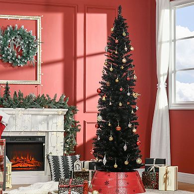 HOMCOM 8' Artificial Christmas Tree Holiday Home Décor, 618 Tips