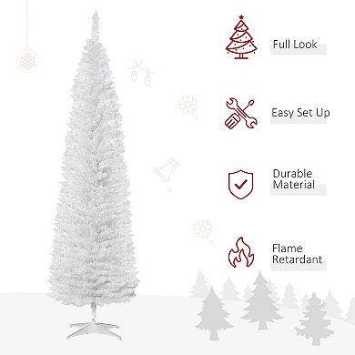 HOMCOM 8' Artificial Christmas Tree Holiday Home Décor, 618 Tips