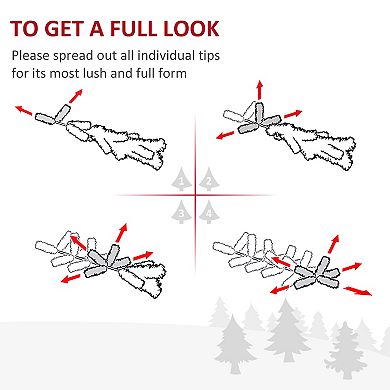 HOMCOM 8' Artificial Christmas Tree Holiday Home Décor, 618 Tips