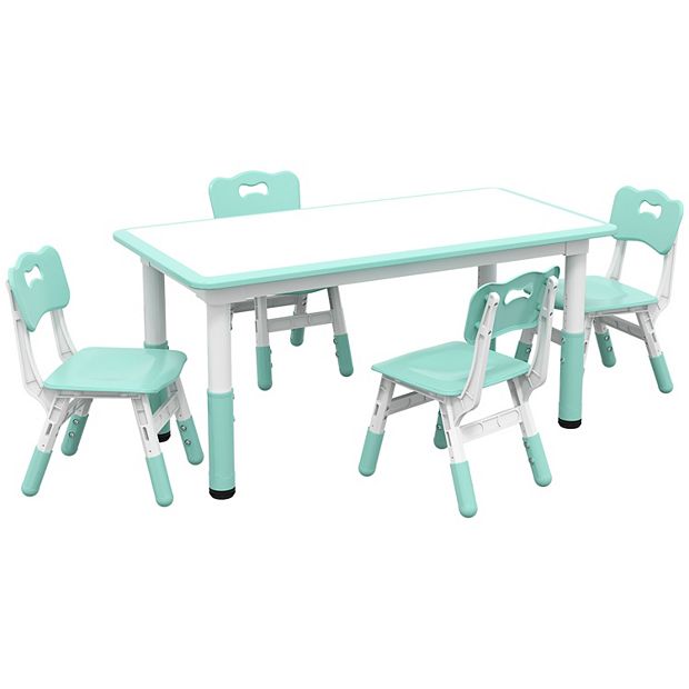 Kids Table And Chair Set adjustable Height Easy To Clean Table Surface