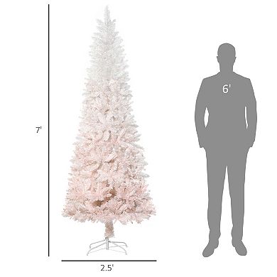 Artificial Christmas Tree 7' Indoor Realistic Holiday Decoration, 616 Tips, Pink