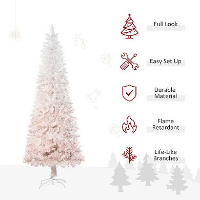 Artificial Christmas Tree 7' Indoor Realistic Holiday Decoration, 616 Tips, Pink