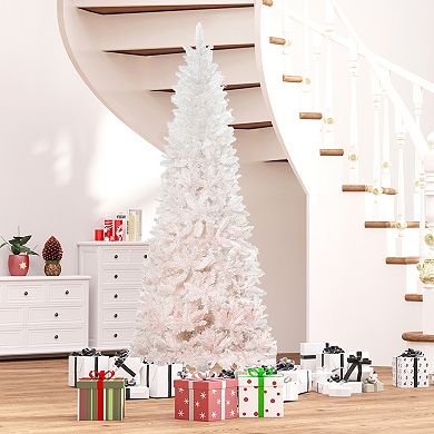 Artificial Christmas Tree 7' Indoor Realistic Holiday Decoration, 616 Tips, Pink